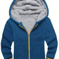 Boys Sherpa Lined Hoodie Kids Fleece Sweatshirt Full Zip Hooded Jacket