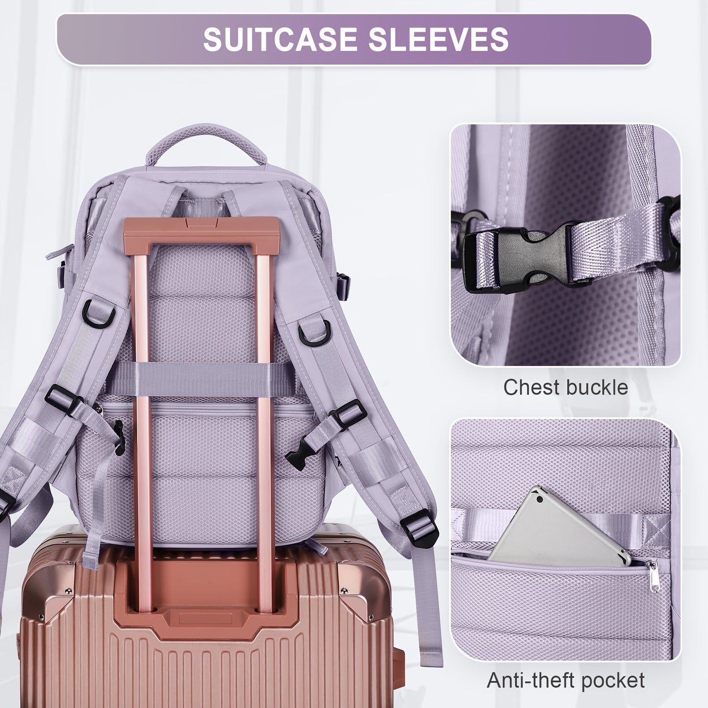 Large Capacity Multifunctional Leisure Backpack for Travel, with Dry Wet Separation Layer and Independent Shoe Compartment, and Anti-Theft Zipper Pocket, Lightweight and Portable, Suitable for Trave