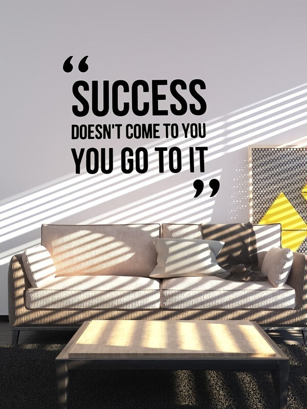 1pc Plastic Removable Sticker - Modern Art English Wall Sticker Success - Waterproof, For Bedroom Living Room Decor - Home Decor Room Decor - Gift for Housewarming