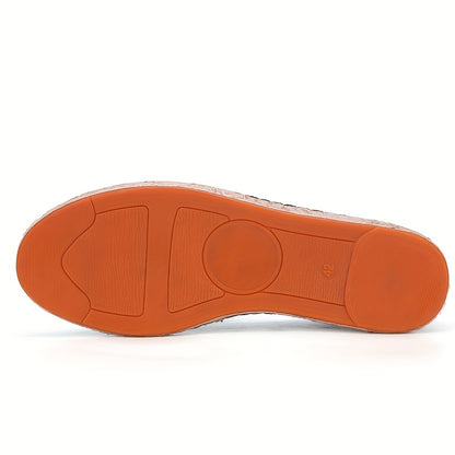 Mens Canvas Espadrille Loafers - Breathable Mesh Lining, Slip-On Design, Comfortable Rubber Soles for Casual Walking - Perfect for Fall, Spring, Summer Seasons