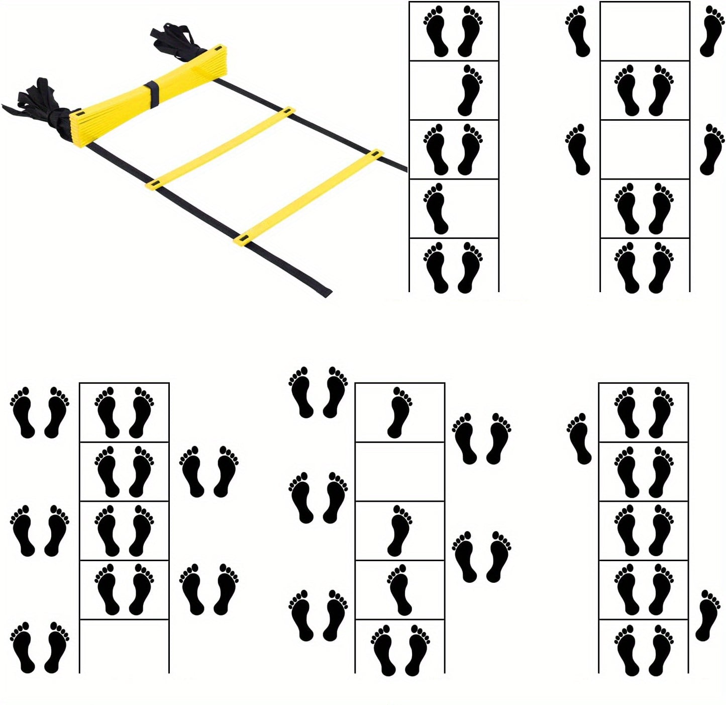 Agility Ladder With Storage Bag Speed Training Equipment With Storage Bag, Football Soccer Fitness Feet Training Training Ladder
