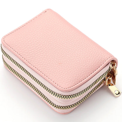 Stylish Womens Double Zipper Wallet - Compact Short Card Holder with Large Capacity, Practical Coin Purse for Everyday Use