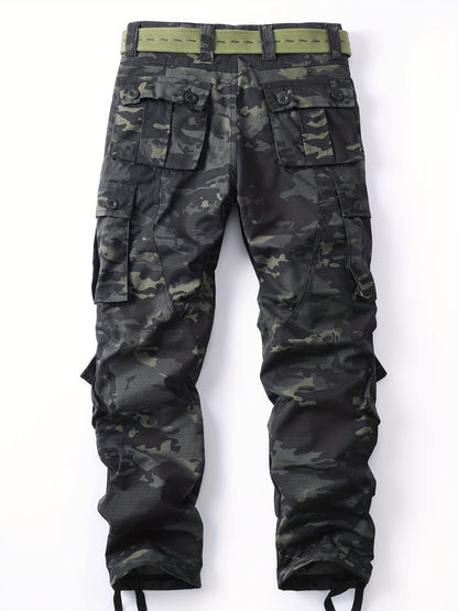 Men's Tactical Camo Cargo Pants - Loose Fit, Multi Flap Pocket, Durable, Breathable, Water-Resistant, Outdoor & Streetwear Fashion - Hip Hop Style, Work Pants for Casual Occasions