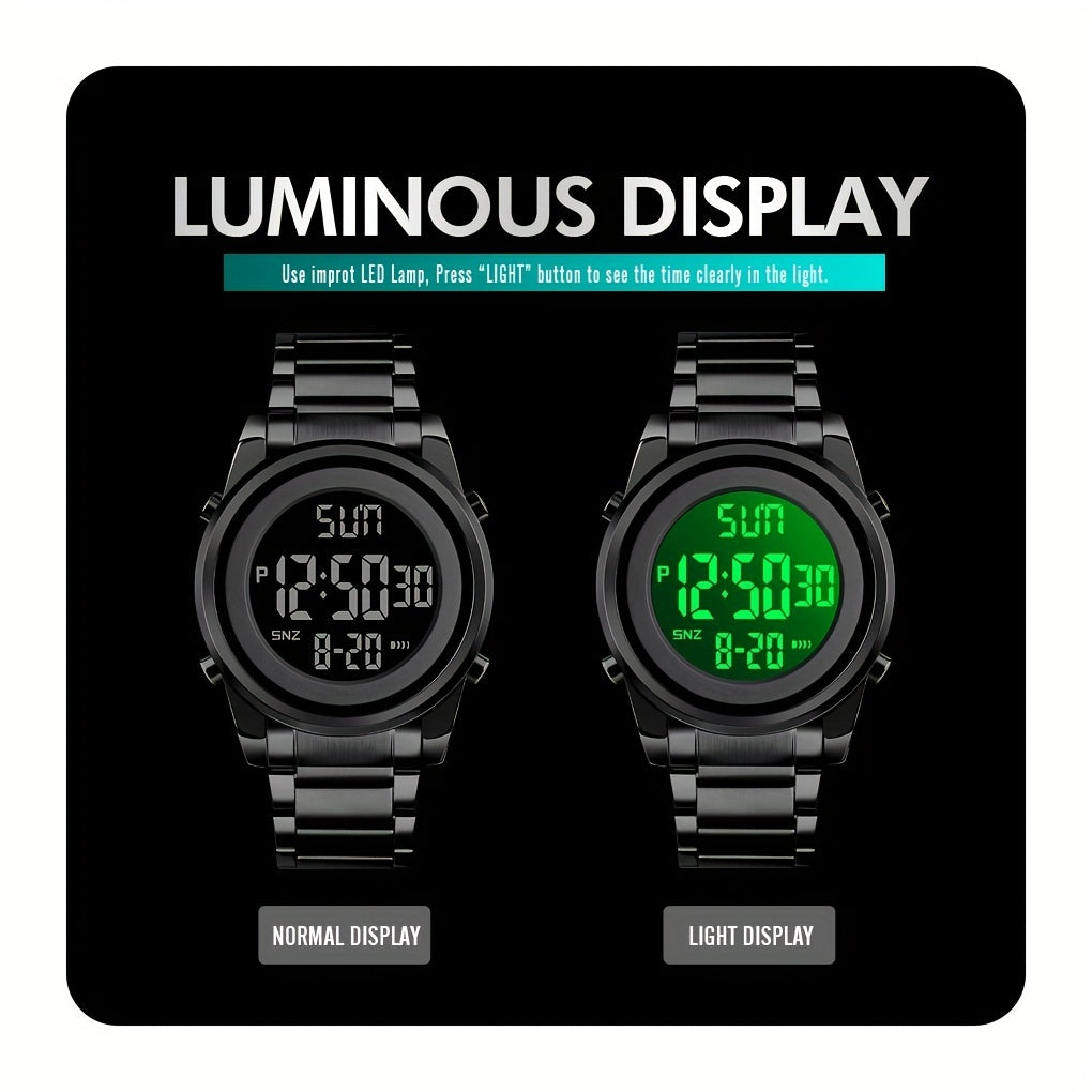 Multifunctional LED Night Light Timing Alarm Watch - Men's Fashion Digital Watch with Date Display, Stopwatch, and Alarm Reminders - Ideal Gift for Men