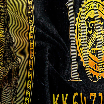 3-Piece Golden 100 Dollar Bill Print Duvet Cover Set - Soft, Comfortable, and Vibrant Bedding for Bedroom and Guest Room - Includes 1 Duvet Cover and 2 Pillowcases without Core