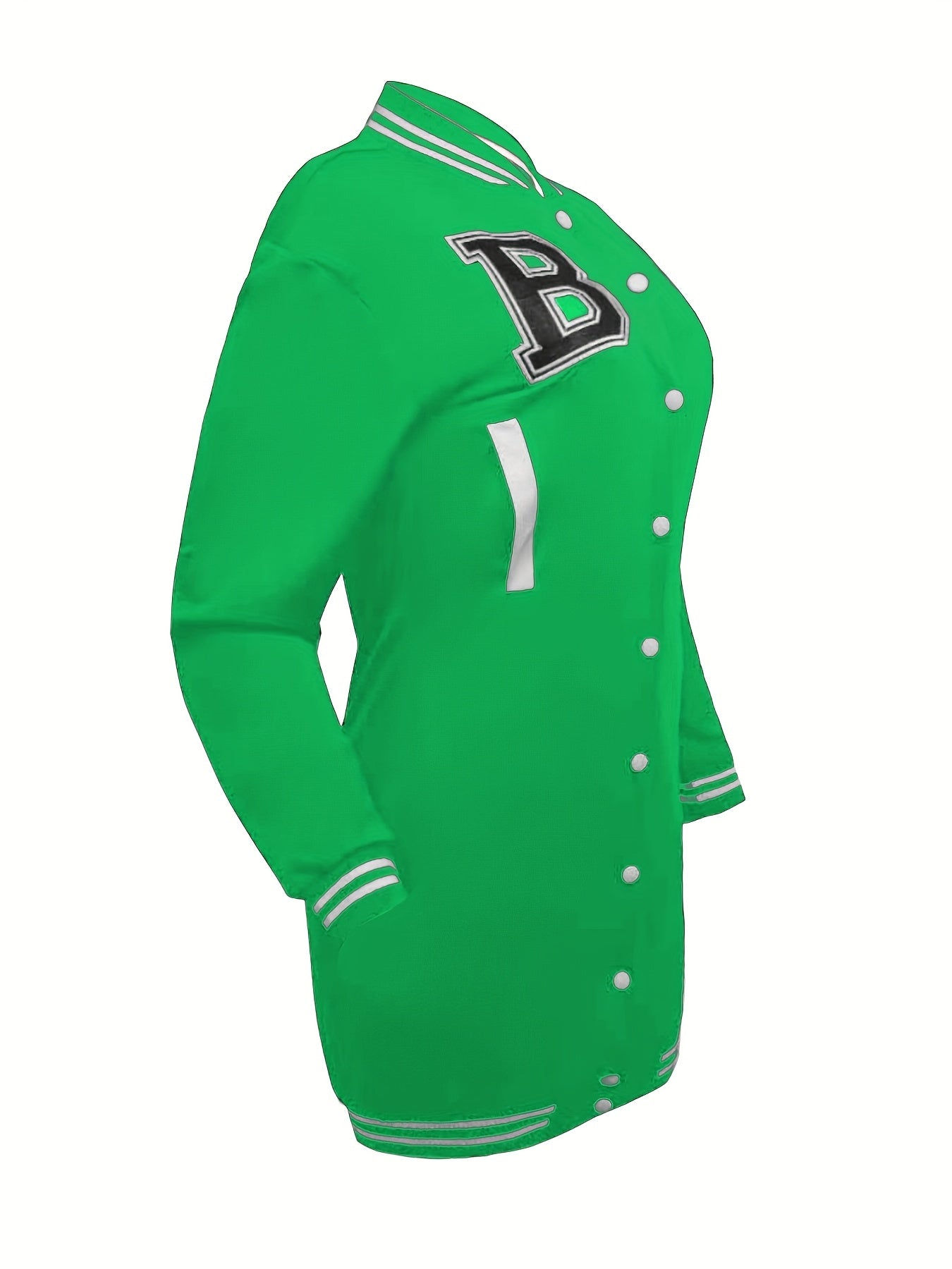 Womens Chic Letter Pattern Mini Dress - Versatile Button Front, Long Sleeve Slim Fit - Stylish Everyday Clothing