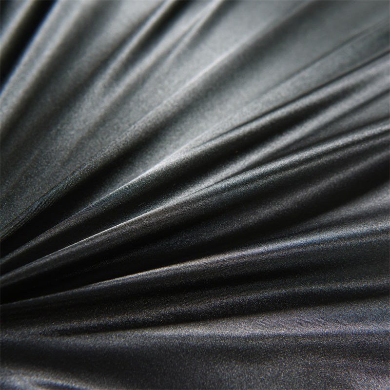 4-Piece Luxurious Satin Bedding Set - Silky Smooth, Breathable Comfort for All Seasons - Ideal for Home and Hotel - Includes Flat Sheet, Elasticized Fitted Sheet, and 2 Pillowcases