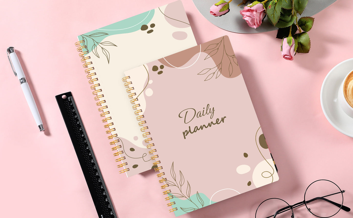 1pc Undated Daily Planner Notebook - Planning Pads with Priorities, Notes, Mood & Water Tracker, To-Do List, and 52 Sheets of 8*5.5 Space for Customized Organization and Goal Setting