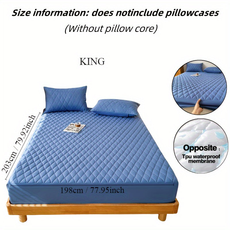 1pc waterproof mattress cover non-slip mattress cover hotel bedroom dormitory mattress protection cover simple solid color