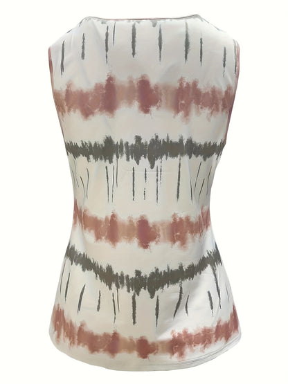 Trendy Colorblock Tank Top - Fashion Patchwork Print, Sleeveless Casual Style - Womens Summer Must-Have Clothing for Sunny Days
