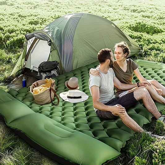 1pc Inflatable Mat, Double Sleeping Mat, Portable Moisture-proof Air Mat For Mountaineering Outdoor Camping Hiking