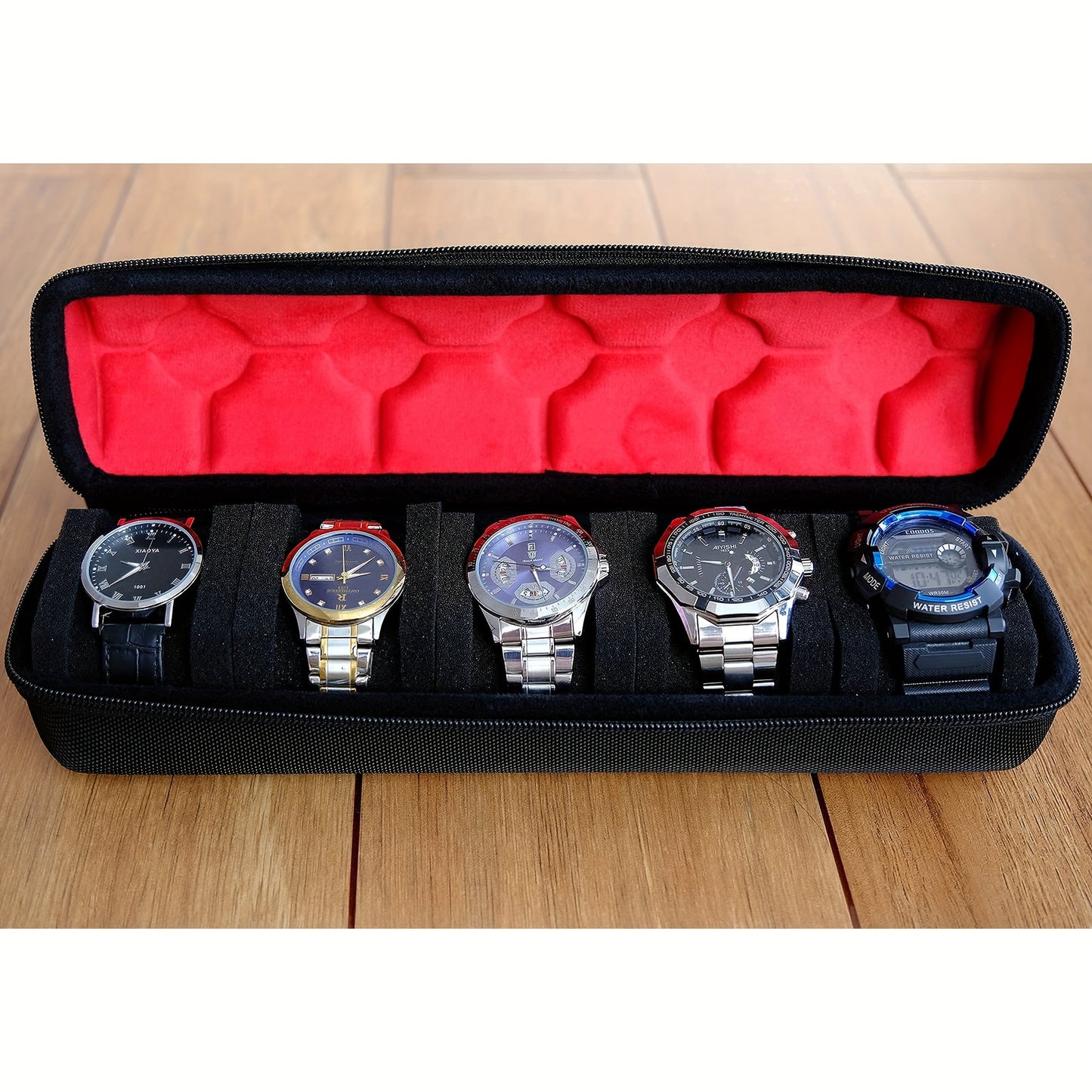 5 Slots Watch Travel Case, Watch Roll Case Storage And Organizer For Men And Women, With Watch Pillow, Watch Box Holder Display Cabinet