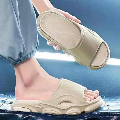 Cloud Slides Teardrop Motif Print Pillow Slippers - Non-Slip, Open-Toe, Breathable, Soft EVA Insoles, Slip-On Design, Perfect for Indoor, Outdoor, Beach, and Shower Use in Spring and Summer