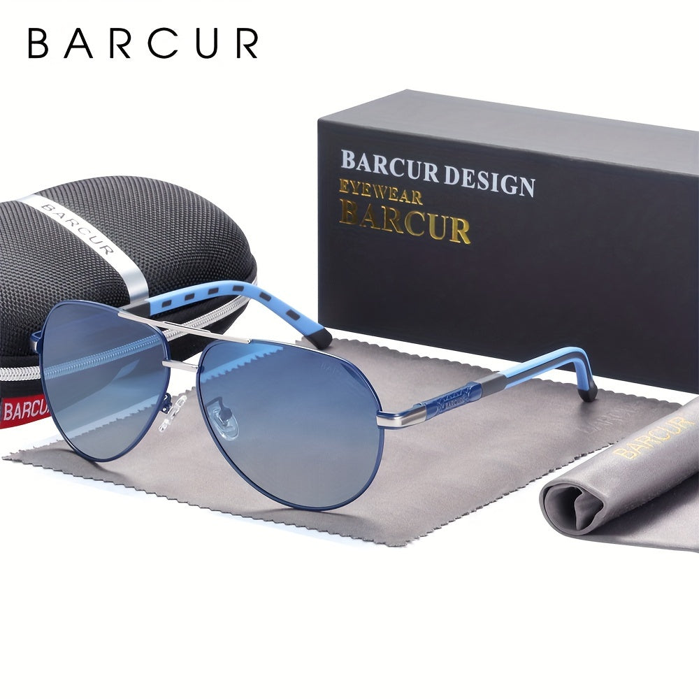 BARCUR Vintage Men's Glasses Men Polarized Coating Classic Sun Glasses Women Shade Male Driving Accessories Eyewear With Original Package