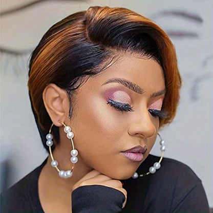 Chic Short Curly Pixie Wig - Synthetic Bob Style for Effortless Glamour - 6 Inch, Ideal for Daily Wear and Instant Makeover