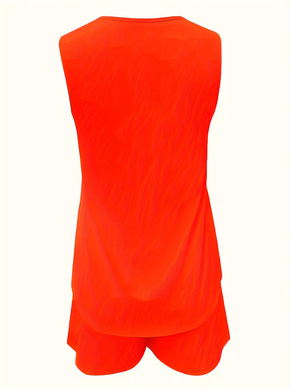 2023 V-neck sleeveless vest and shorts summer clothing, Women's clothing