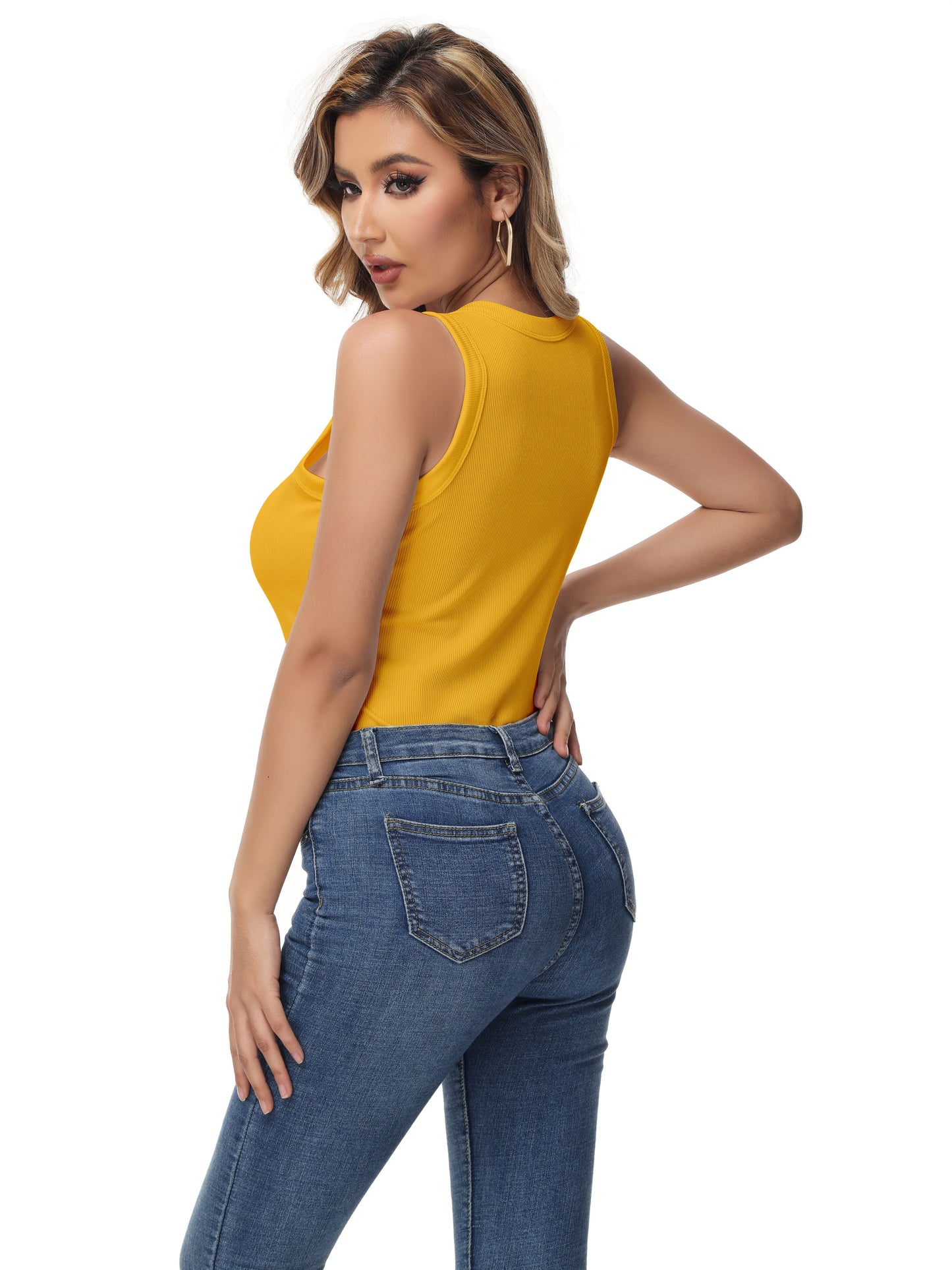 Women Sleeveless Sports Tank Top, Workout Casual Rib Basic Slim Fit Sports Tank Top, Women's Activewear for Koningsdag/King's Day