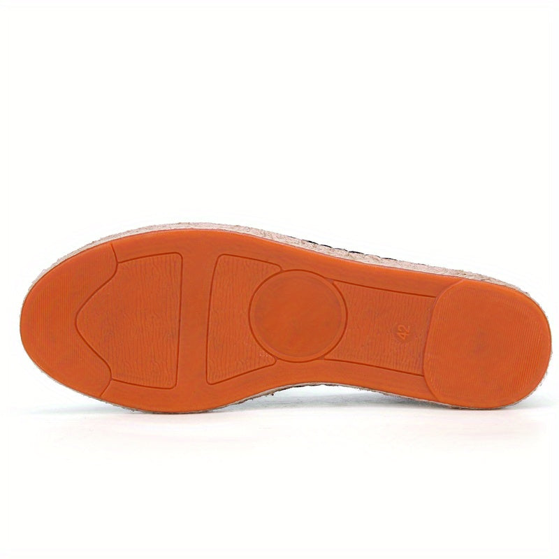 Mens Canvas Espadrille Loafers - Breathable Mesh Lining, Slip-On Design, Comfortable Rubber Soles for Casual Walking - Perfect for Fall, Spring, Summer Seasons