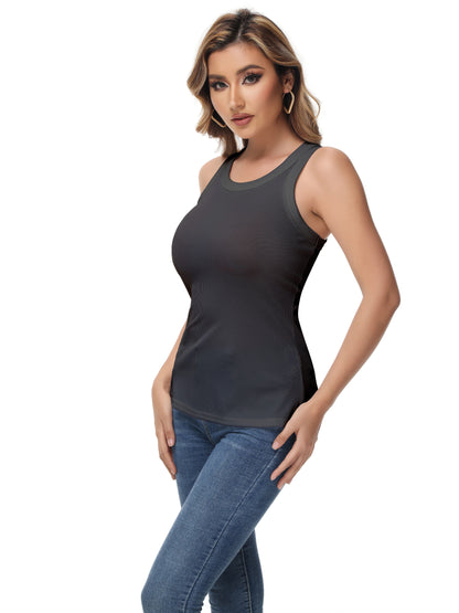 Women Sleeveless Sports Tank Top, Workout Casual Rib Basic Slim Fit Sports Tank Top, Women's Activewear for Koningsdag/King's Day