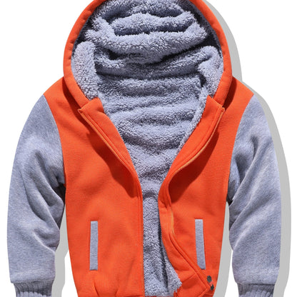 Boys Sherpa Lined Hoodie Kids Fleece Sweatshirt Full Zip Hooded Jacket