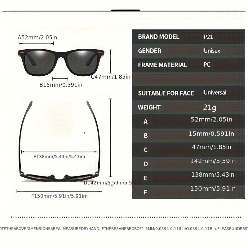 Unisex Square Frame Sports Fashion For Cycling, Fishing, Driving