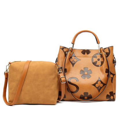 Classic Elegant Flower Embossed Satchel Handbag, Fashionable All-Match Bag For Work