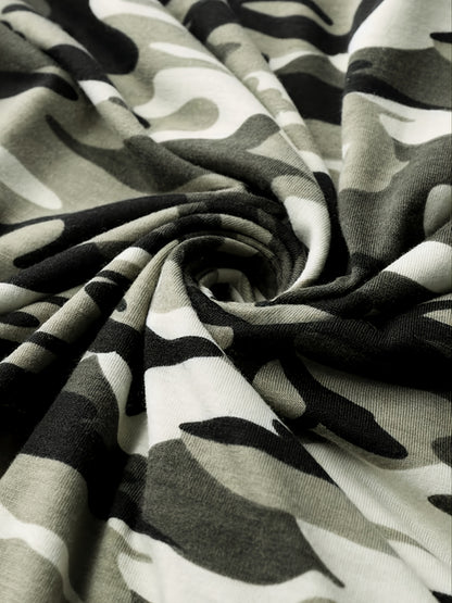 Plus Size Floral Print High Rise Drawstring Long Pants, Women's Plus Slight Stretch Loose Casual Pants