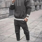 Men's Casual Sportswear Set - Solid Color Hoodie & Joggers, Polyester Blend, Pockets Included - Perfect for Fall/Winter, Jogging Pants