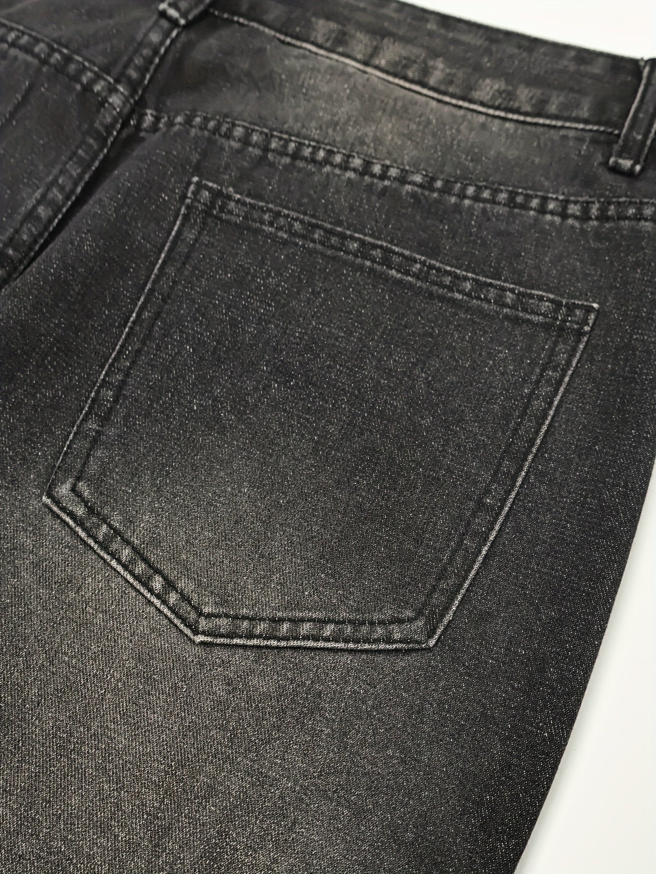 Men's Casual Wide Leg Jeans, Street Style Loose Fit Distressed Denim Pants