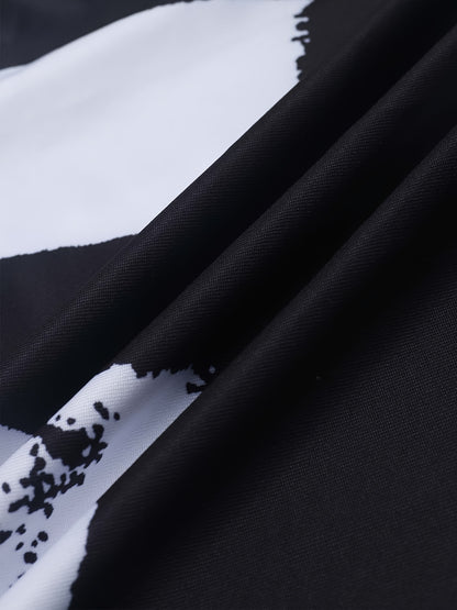 Plus Size Round Neck Colorblock Curved Hem Casual Tank Top