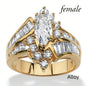 Fashionable Casual Romantic Stainless Steel Double-row Imitation Zirconia Ring