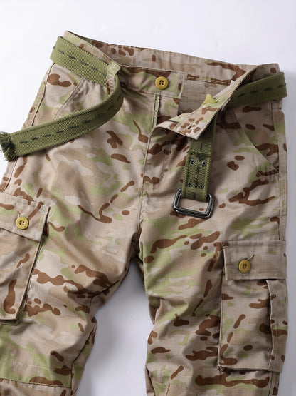 Men's Tactical Camo Cargo Pants - Loose Fit, Multi Flap Pocket, Durable, Breathable, Water-Resistant, Outdoor & Streetwear Fashion - Hip Hop Style, Work Pants for Casual Occasions