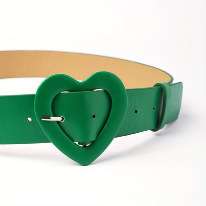 2023 New Pink Wide Belt for Women with Love Buckle and Rose Red Belt Decoration for Hot Girls