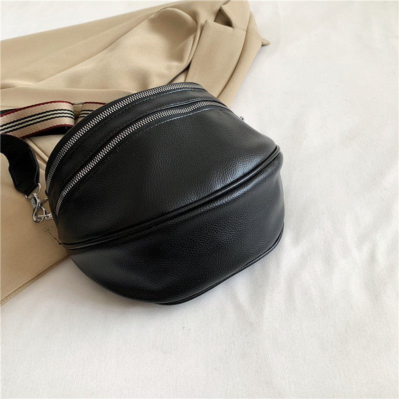 Elegant Convertible Faux Leather Bag: Chic Fanny Pack/Crossbody with Secure Zip & Adjustable Wide Strap for Stylish Women