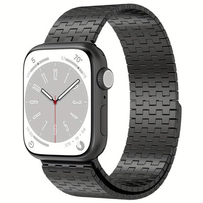 38mm-49mm Adjustable Stainless Steel Magnetic Band - Water-Resistant, Comfortable, Sports-Themed Metal Strap for iWatch Series 1/2/3/4/5/6/7/8 - Compatible with Multiple Models, Durable, and Stylish