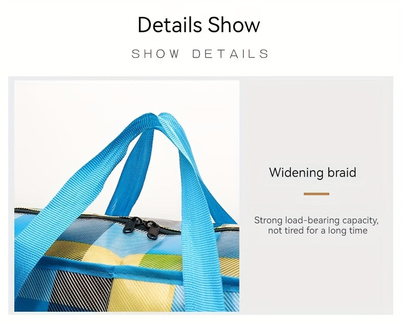 1pc Large Capacity Hanging Storage Bag, Moving Packaging Storage Bag, Waterproof Storage Bag With Zippers & Reinforced Handle, Suitable For Student Back To School