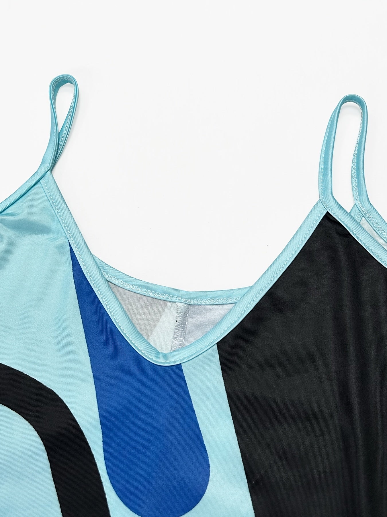 Flowing Maxi Sundress - Vibrant Abstract Art Print - Breezy Spaghetti Straps - Versatile Summer Attire for Women