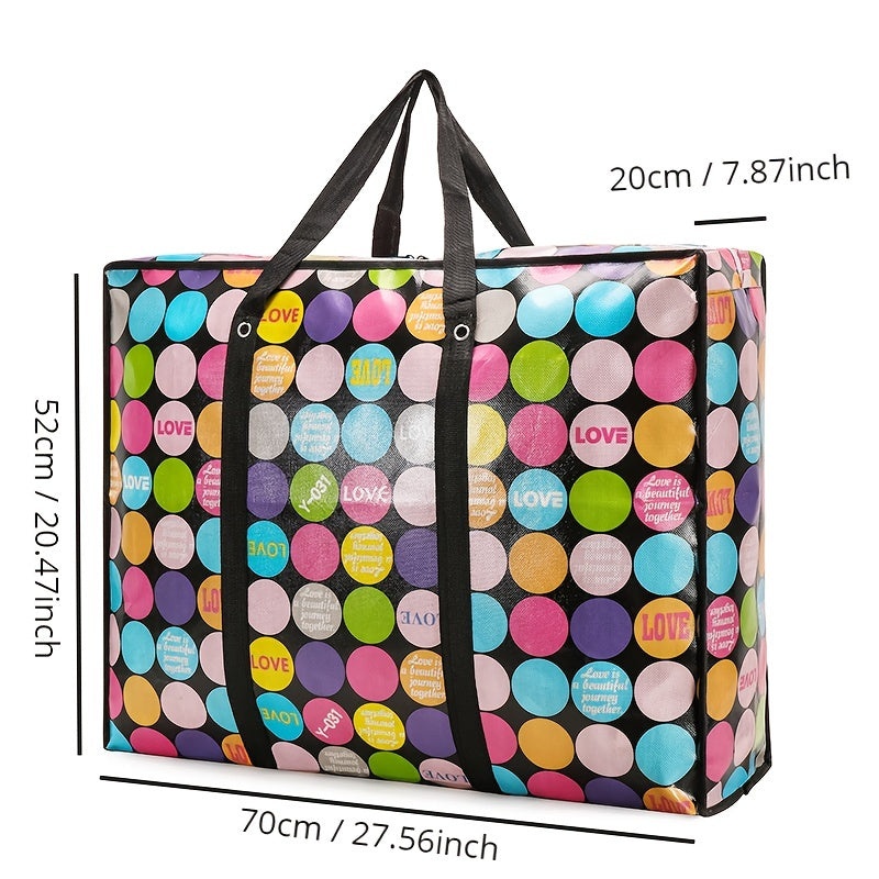 1pc Large Capacity Hanging Storage Bag, Moving Packaging Storage Bag, Waterproof Storage Bag With Zippers & Reinforced Handle, Suitable For Student Back To School