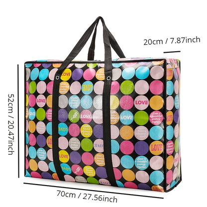 1pc Large Capacity Hanging Storage Bag, Moving Packaging Storage Bag, Waterproof Storage Bag With Zippers & Reinforced Handle, Suitable For Student Back To School