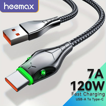 7A 120W Type C Cable: 100W Fast Charging For Realme, Oneplus, OPPO, Honor, Samsung, And Xiaomi!