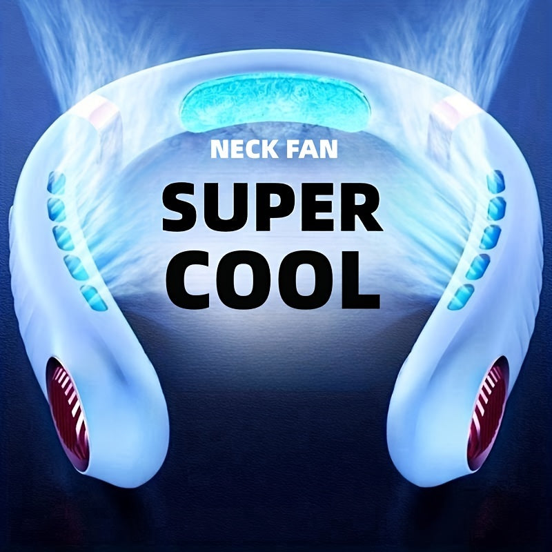 5-Speed Portable Neck Fan with Digital Display - Wearable, Rechargeable, and USB Charging - Perfect for Outdoor Activities, Travel, and Gift Giving