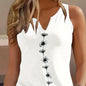 Chic Summertime Floral Tank Top – Breezy Sleeveless Notch Neck Design – Versatile Womens Fashion