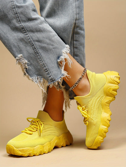 Women'S Casual Sports Sneakers, Striped Low Top Slip-On Shoes with Round Toe, Non-Slip Rubber Sole, Fabric Upper & Inner, All-Season Spring Footwear