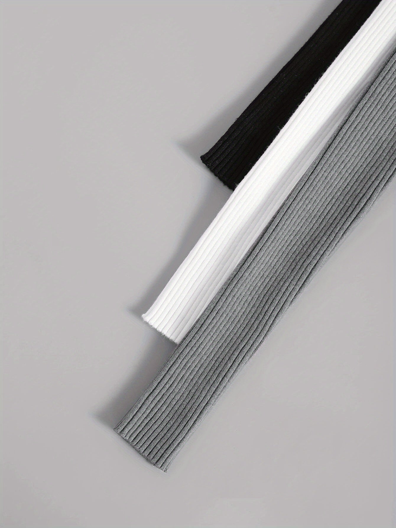 Solid Mock Neck Rib Knit Top 3 Pack, Casual Long Sleeve Slim Versatile Sweater, Women's Clothing