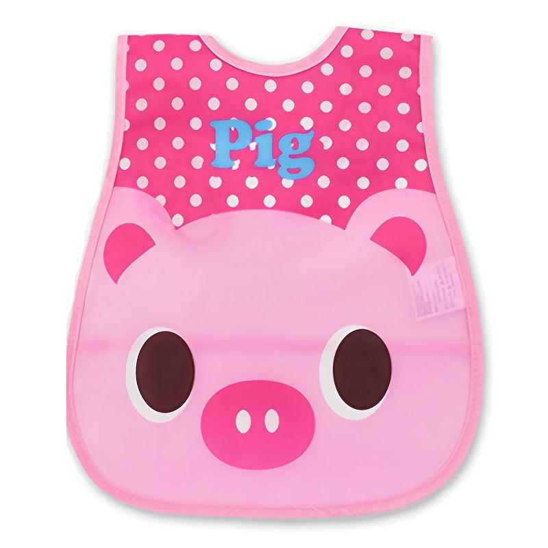 Waterproof Youngsters Feeding Bib with Pockets - Cute Cartoon Designs, Dirt-Resistant EVA Material for Boys & Girls