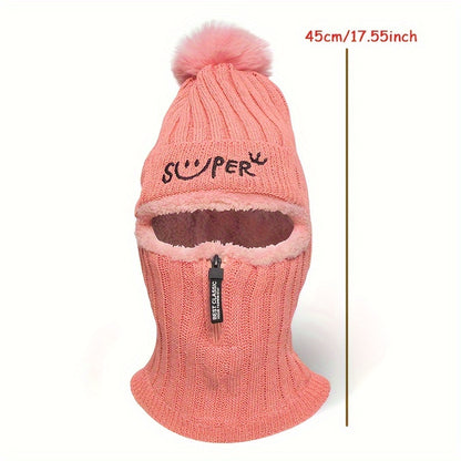 1pc one-piece Warm Knitted Hat with Fleece Lining for Men and Women - Perfect Gift for Winter
