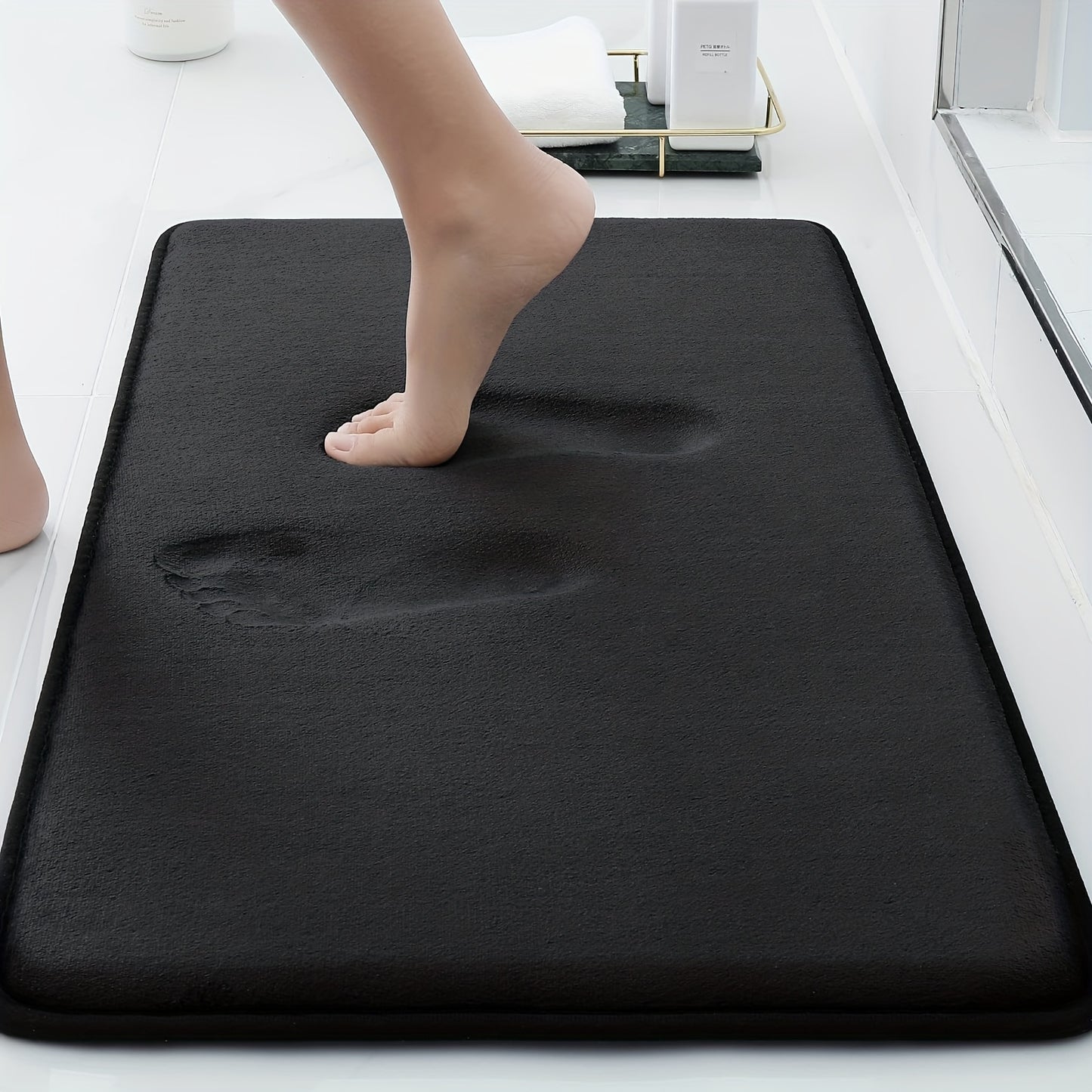 1PC Sponge Flat Bathroom Anti-slip Mat, Bathroom Water Absorption Anti-skid Mat, Bathroom Doormat, Bedroom Carpet, Floor Mat, kitchen Area Rugs, Laundry, bedrooom, shower, indoor mat