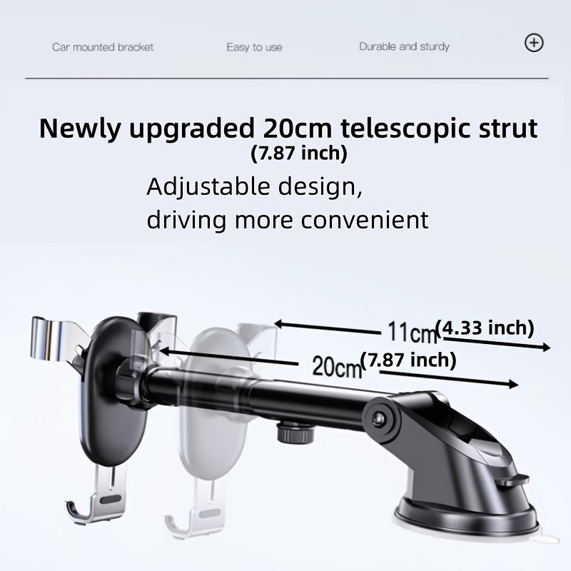 Universal Car Phone Mount - Anti-Shake Dashboard Holder for Navigation and Hands-Free Calls