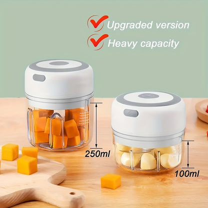 3.38/8.45oz Electric Mini Garlic Chopper USB Meat Grinder Garlic Masher Machine Sturdy Durable Crushed Ginger Vegetable Crusher Kitchenware