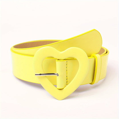 2023 New Pink Wide Belt for Women with Love Buckle and Rose Red Belt Decoration for Hot Girls